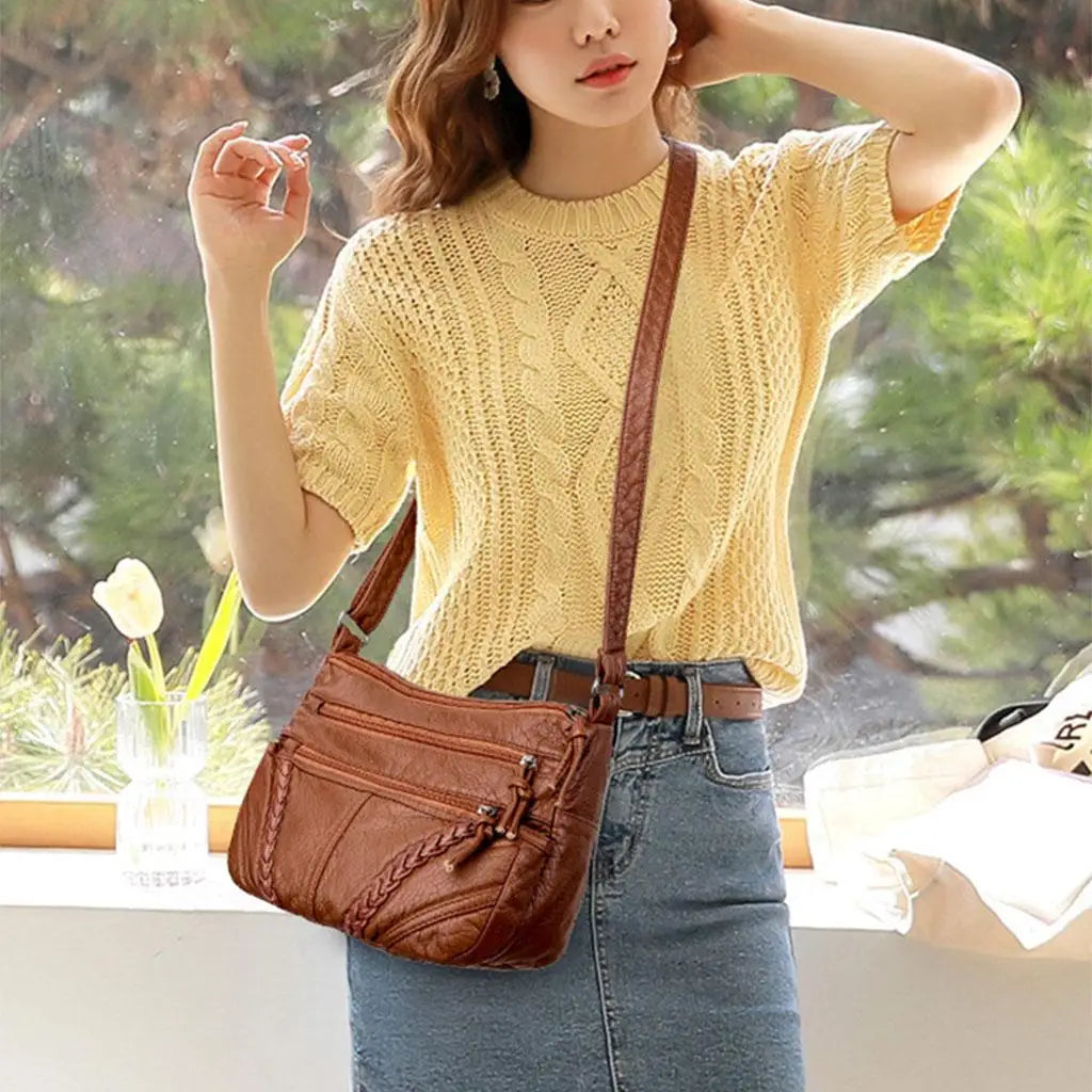 Soft PU Leather Shoulder Bag for Women - Gift for Girls & Middle Aged Female