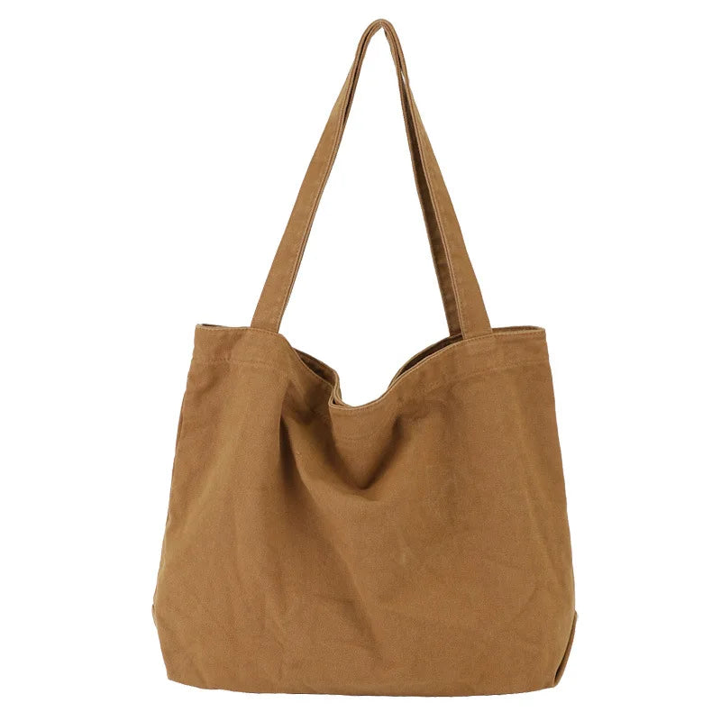 Canvas Shoulder Bags Reusable Large Capacity Shopping Bag Casual Bolsas Feminina