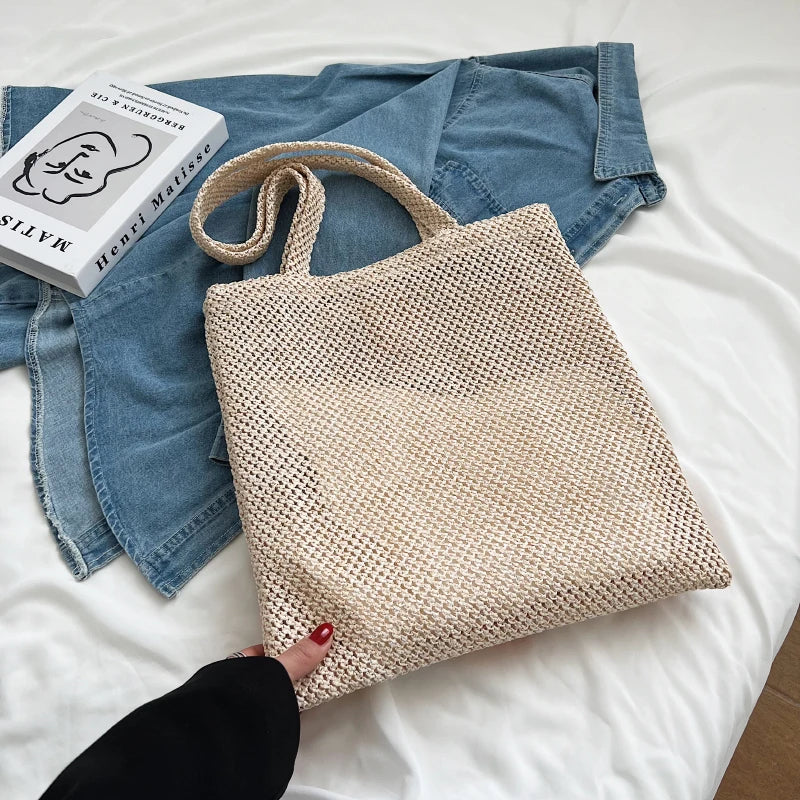Summer Beach Bags Straw Woven Knitted Large Capacity Totes Bohemia Female Bag