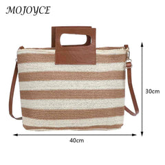 Large Capacity Knit Messenger Bag Soft Casual Vacation Travel Totes