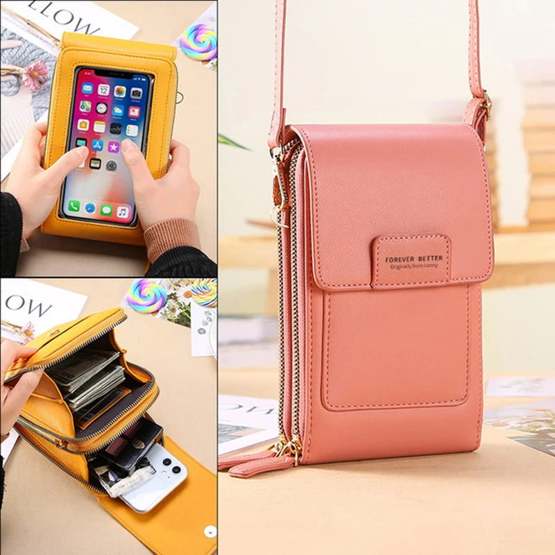 Women Handbags Touch Screen Mobile Phone Bags Female Crossbody Purse