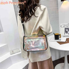 Transparent PVC Shoulder Bag Zipper Handbag for Women