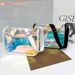 Transparent PVC Shoulder Bag Zipper Handbag for Women
