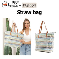 Boho Summer Shoulder Bag Straw Beach Handbag for Shopping