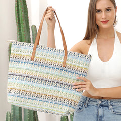 Boho Summer Shoulder Bag Straw Beach Handbag for Shopping