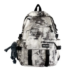 Harajuku Cloud Print Backpack Student Nylon Laptop School Bag Teen Girls