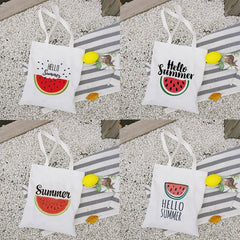 Summer Watermelon Print Canvas Shopper Bag Harajuku 90s Vintage Shoulder Handbag