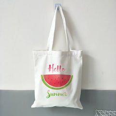 Summer Watermelon Print Canvas Shopper Bag Harajuku 90s Vintage Shoulder Handbag
