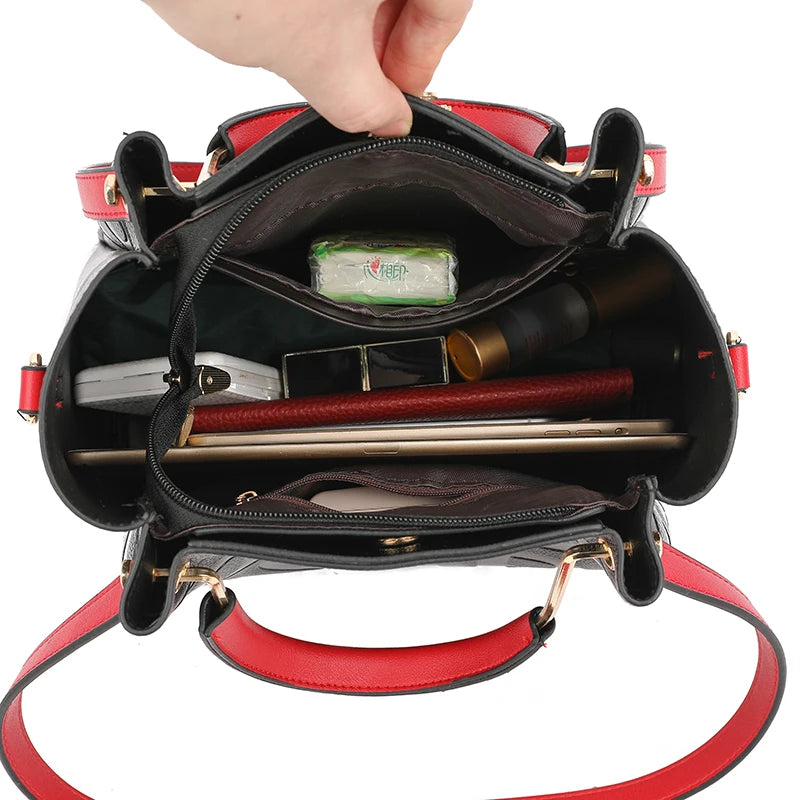 High PU Leather Shoulder Bag Crossbody Retro Solid for Women