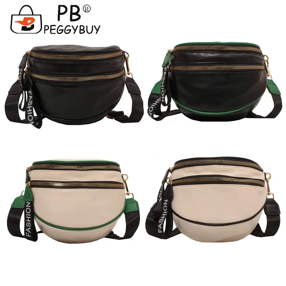 Women's Messenger Crossbody Bag Casual Shoulder Tote Saddle Clutch PU Leather