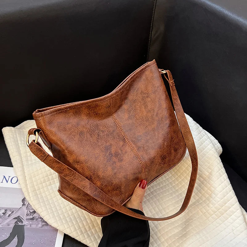 Women Hobos Bags Soft Leather Shoulder Bag Vintage Crossbody Handbag