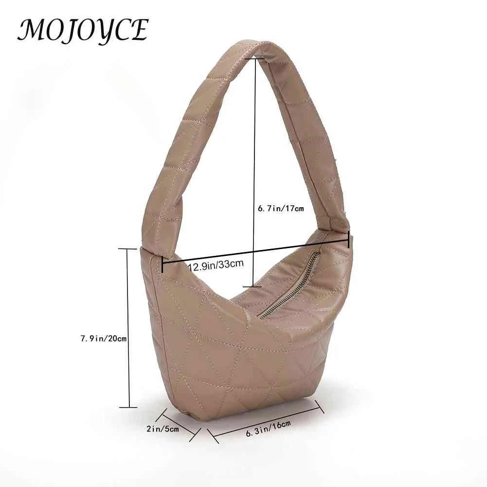 Women Hobos Shoulder Bag PU Leather Purse Handbag Quilted Rhombus Pattern