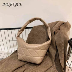 Women Hobos Shoulder Bag PU Leather Purse Handbag Quilted Rhombus Pattern