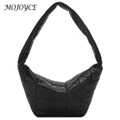 Women Hobos Shoulder Bag PU Leather Purse Handbag Quilted Rhombus Pattern