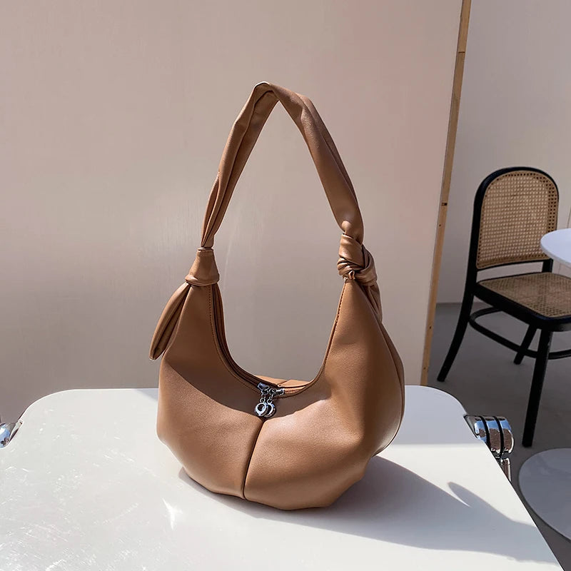 Soft Leather Hobo Shoulder Bag French Style Women Bag