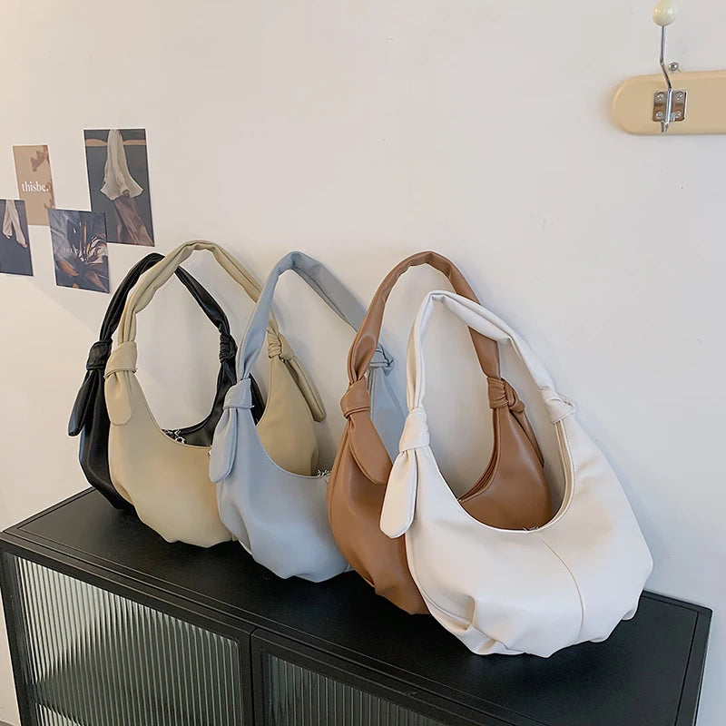 Soft Leather Hobo Shoulder Bag French Style Women Bag