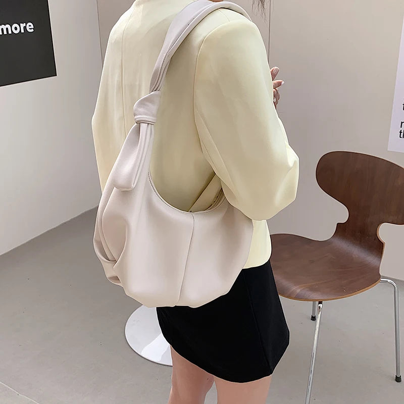 Soft Leather Hobo Shoulder Bag French Style Women Bag