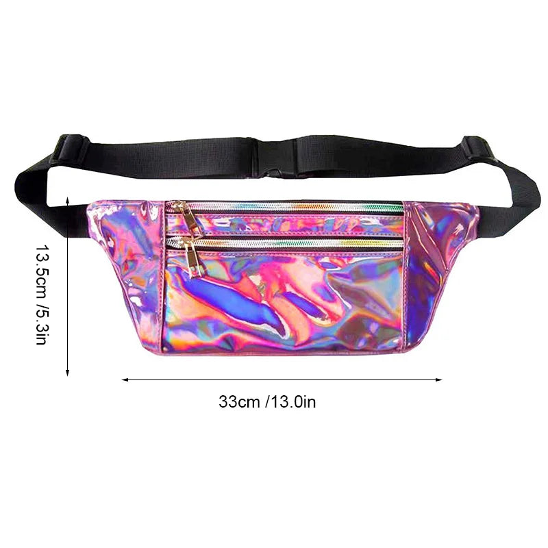 Women Hologram Laser Beach Waist Belt Bag Pouch Fanny Pack