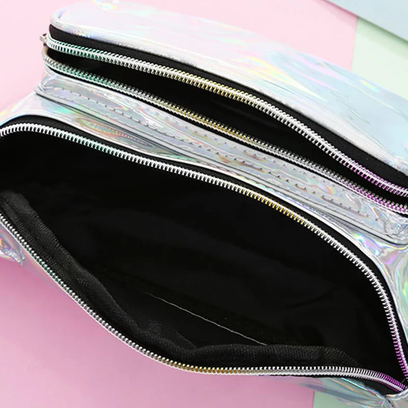 Women Hologram Waist Bag Crossbody Bum Bag Travel Purse
