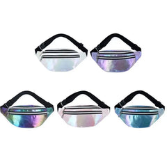 Women Holographic Waist Fanny Pack Belt Bag for Travel