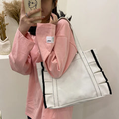 Women Japanese Canvas Shoulder Bag Lolita Lace Female All-match College Student