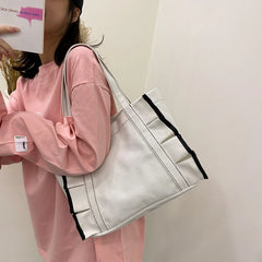 Women Japanese Canvas Shoulder Bag Lolita Lace Female All-match College Student