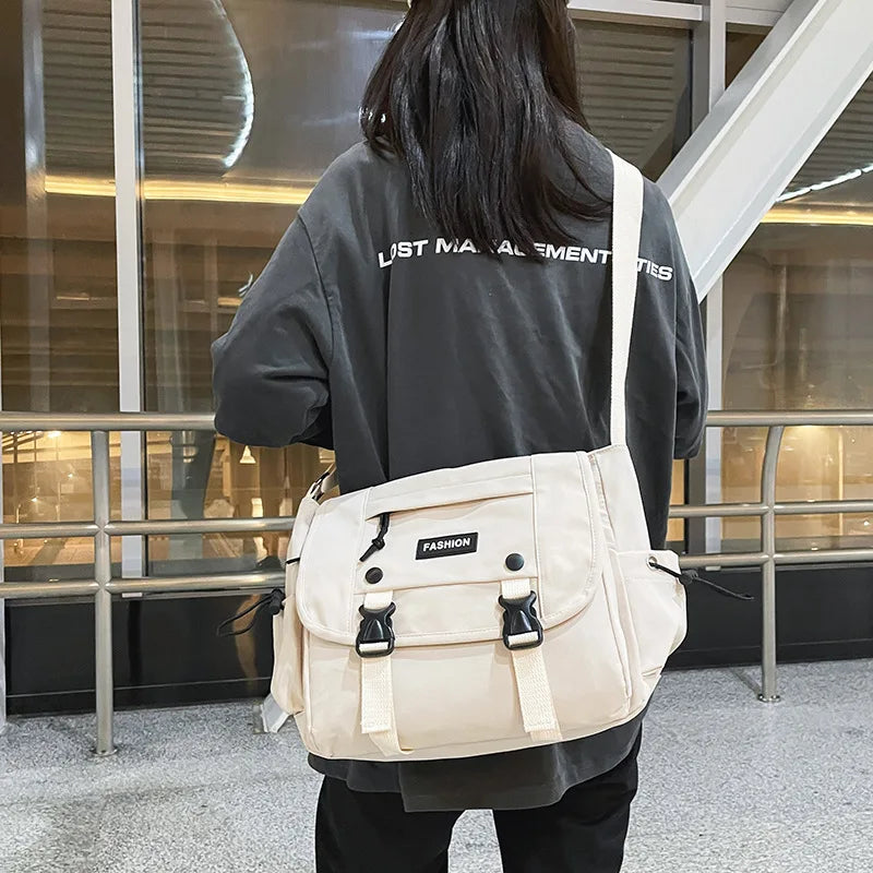 Japanese Style Messenger Bag Large Capacity Shoulder Canvas Bag