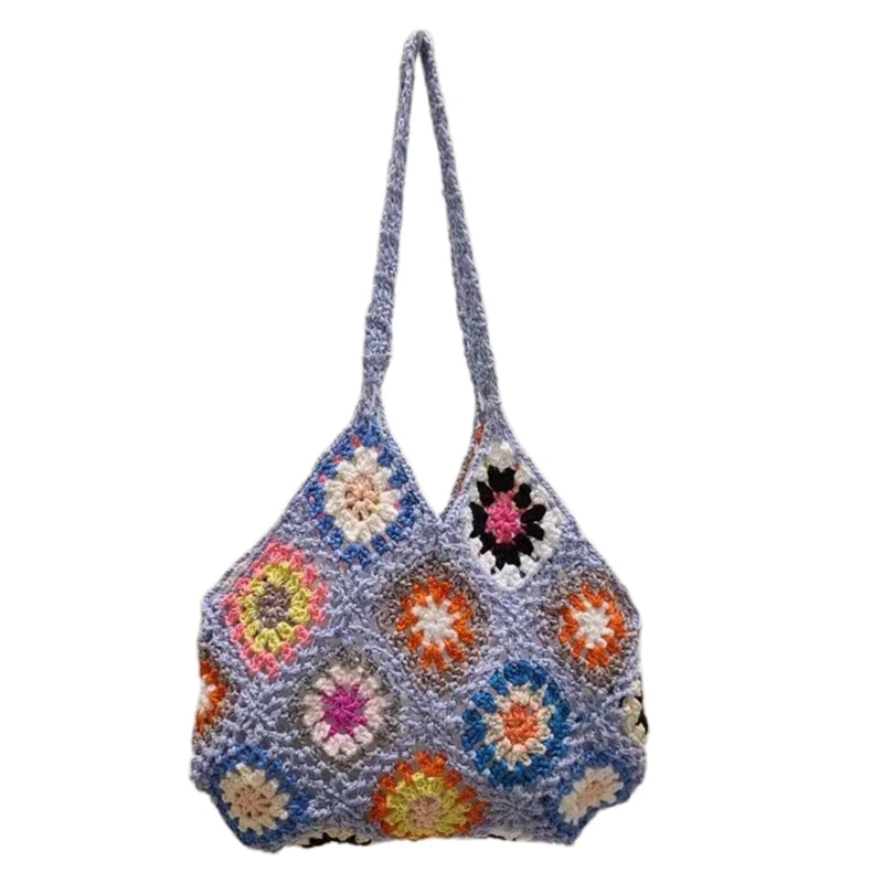 Women Knitted Retro Handbag Bohemia Style Shoulder Bag