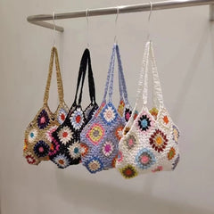 Women Knitted Retro Handbag Bohemia Style Shoulder Bag
