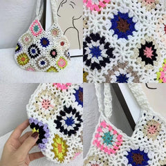 Women Knitted Retro Handbag Bohemia Style Shoulder Bag