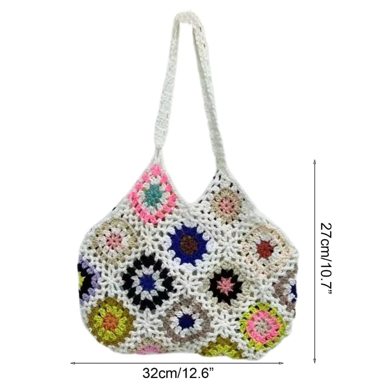 Women Knitted Retro Handbag Bohemia Style Shoulder Bag