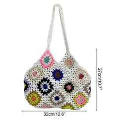 Women Knitted Retro Handbag Bohemia Style Shoulder Bag