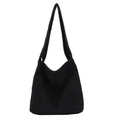 Women Knitting Shoulder Bag Lady Winter Crochet Large Handbag