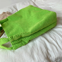 Women Knitting Shoulder Bag Lady Winter Crochet Large Handbag