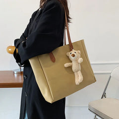 Retro Tote Bag for Women - Simple Shoulder Tote for Lady