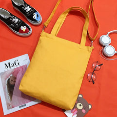 Women Student School Crossbody Book Canvas Bag