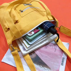 Women Student School Crossbody Book Canvas Bag