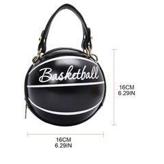 Women Basketball Round Crossbody Shoulder Bag Chain Purse Satchel
