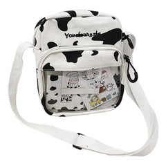 Cow Print Shoulder Bag Purse Messenger Satchel Tote Canvas Crossbody Tote