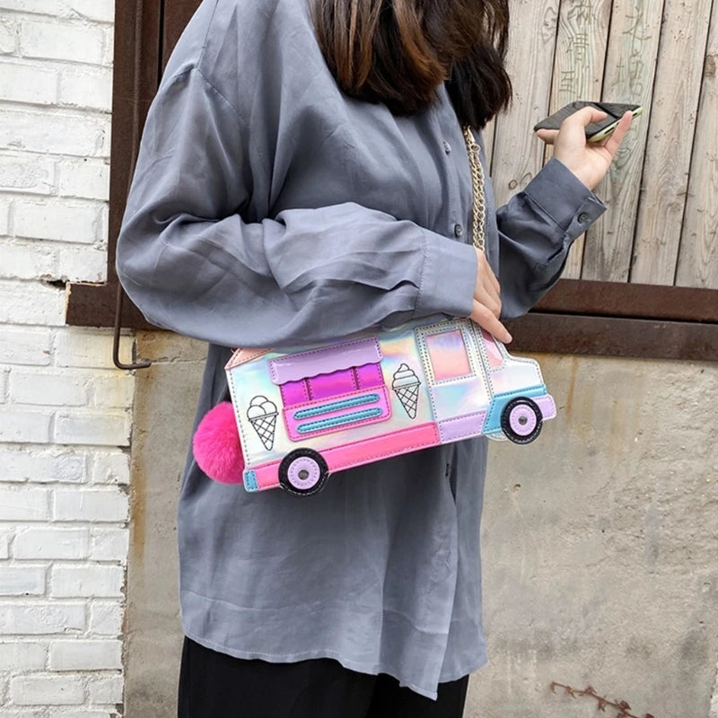 Women Ice Cream Car Crossbody Shoulder Bag Handbag