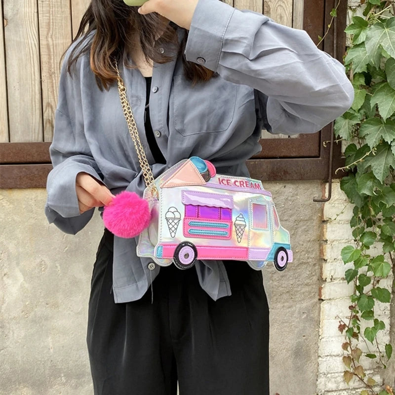 Women Ice Cream Car Crossbody Shoulder Bag Handbag