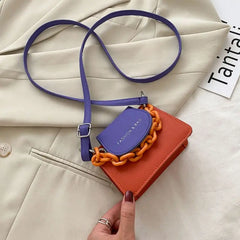 Women Crossbody PU Shoulder Bag Acrylic Chain Tote Purse Handbag