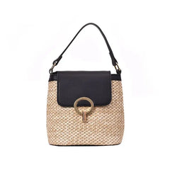 Women Straw Bucket Shoulder Bag Tote Purse Handbag Messenger Satchel