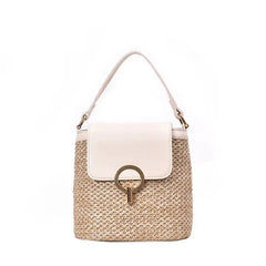 Women Straw Bucket Shoulder Bag Tote Purse Handbag Messenger Satchel