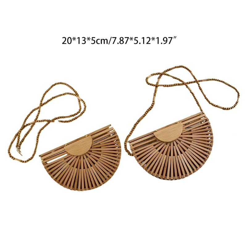 Women Crossbody Bamboo Woven Bohemia Shoulder Bag