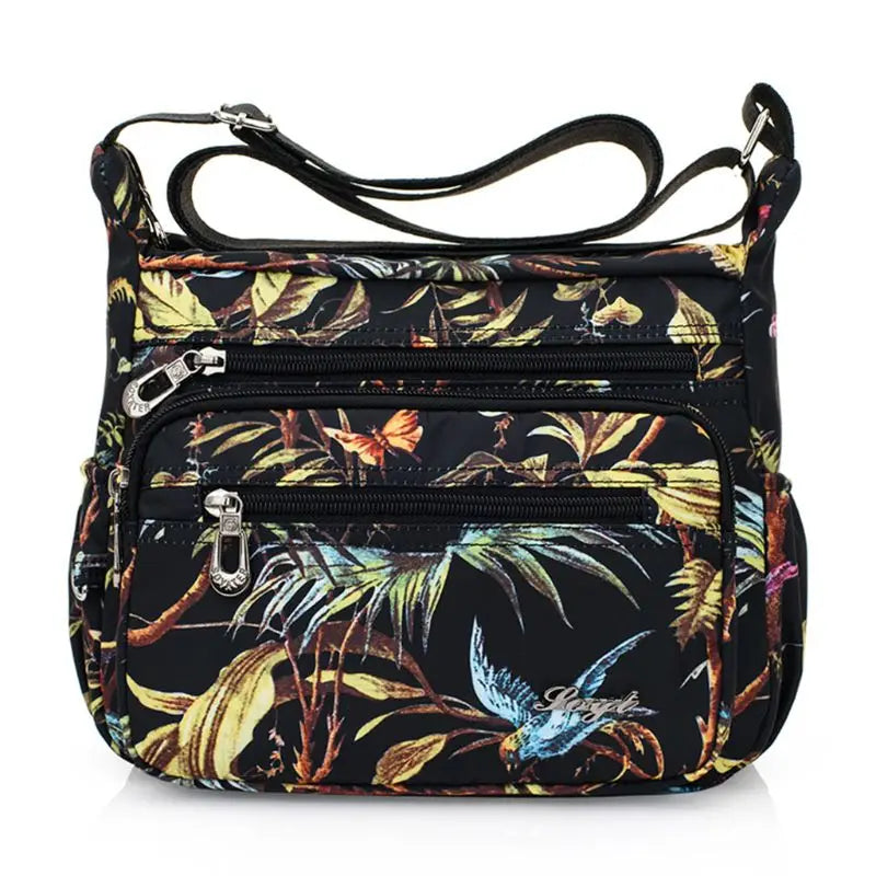 Women Floral Crossbody Nylon Shoulder Bag Tote Purse Messenger Satchel