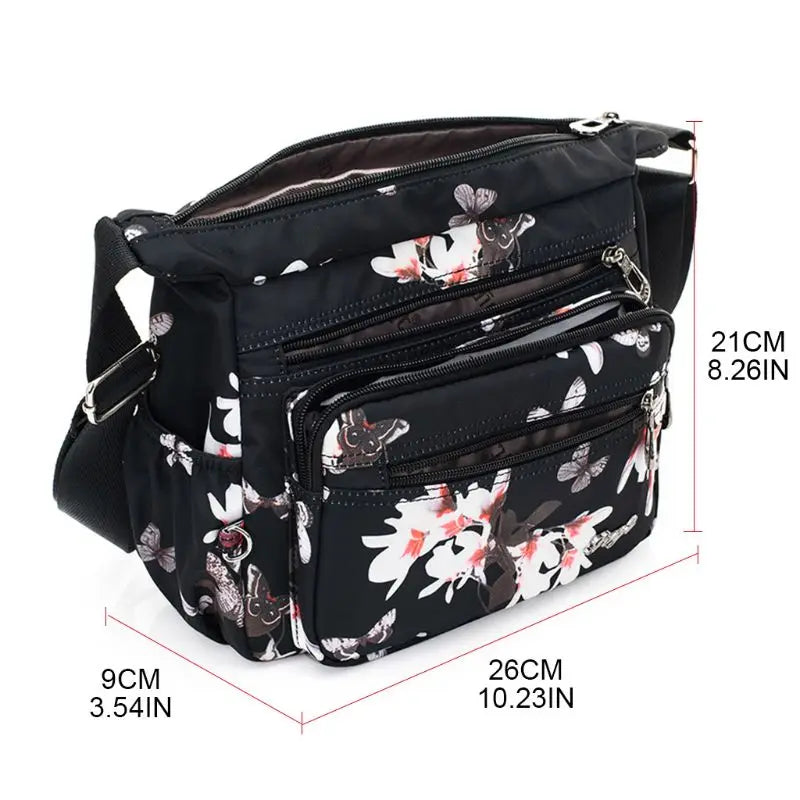 Women Floral Crossbody Nylon Shoulder Bag Tote Purse Messenger Satchel