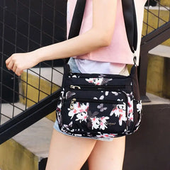 Women Floral Crossbody Nylon Shoulder Bag Tote Purse Messenger Satchel