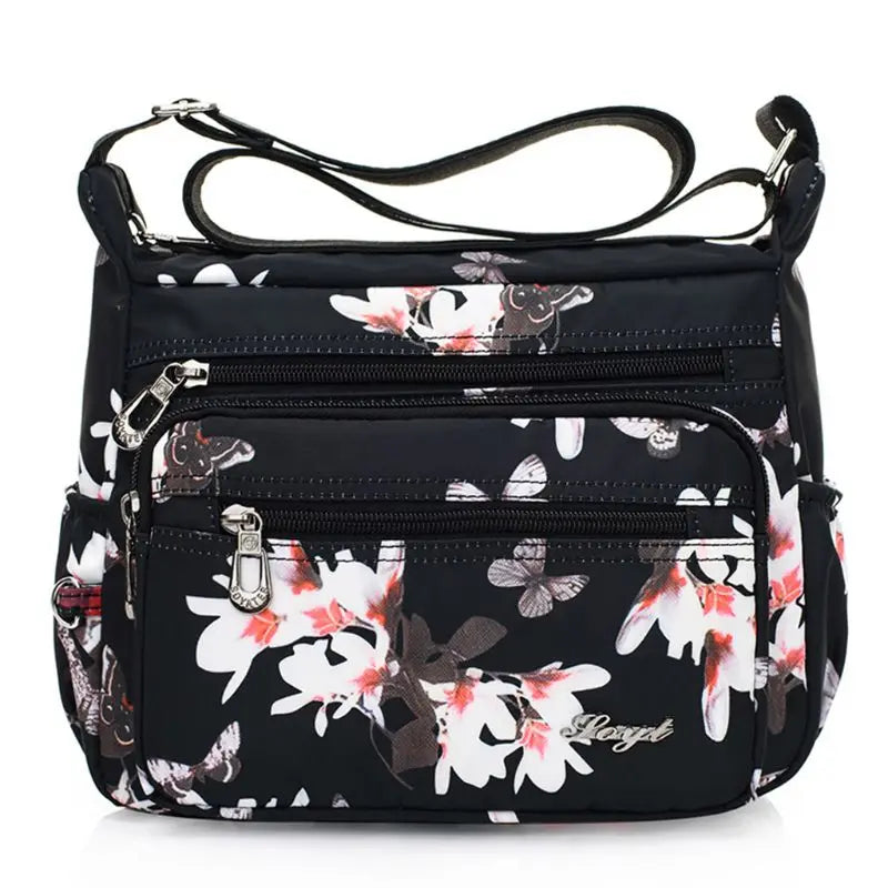 Women Floral Crossbody Nylon Shoulder Bag Tote Purse Messenger Satchel