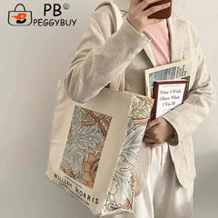Women Foldable Handbag Van Gogh Painting Grocery Shopper Storage Bag Zipper